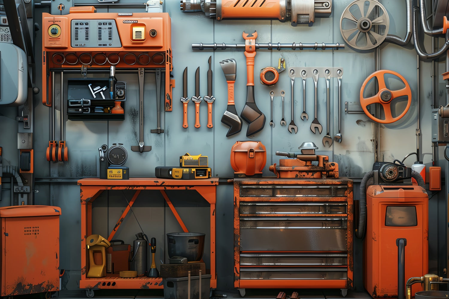 Vatertags-Fotohintergrund Werkstatt-Reparaturstation Hintergrund GQ2-228