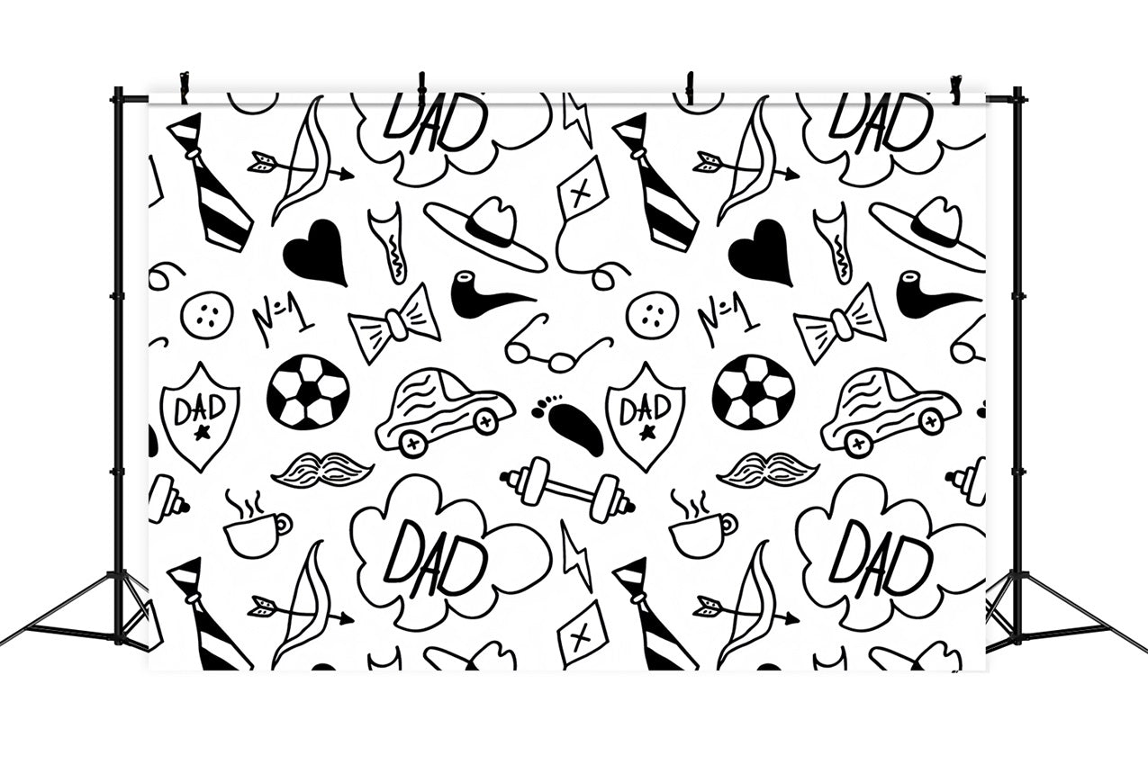 Vatertag Fotohintergrund Spaß Cartoon Skizze Backdrop GQ2-236