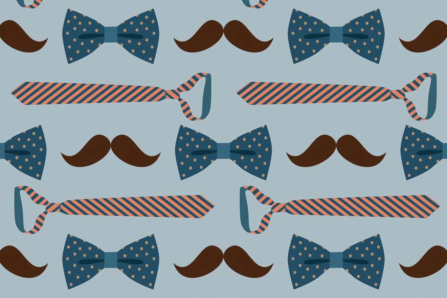 Happy Father's Day Backdrop Blauer Schnurrbart Krawatte Backdrop GQ2-237