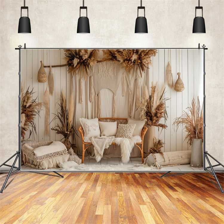 Boho Fotografie Hintergrund Neutral Tan Wohnzimmer Hintergrund GQ2-27
