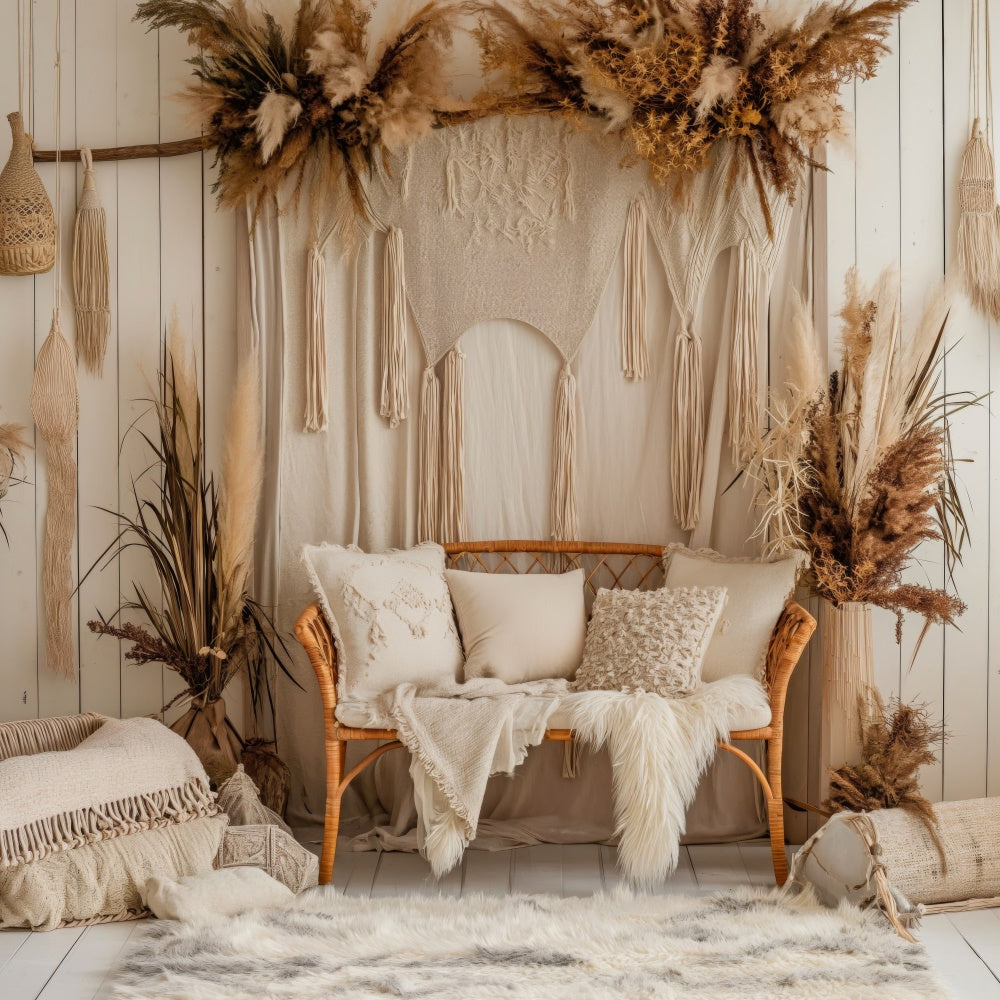 Boho Fotografie Hintergrund Neutral Tan Wohnzimmer Hintergrund GQ2-27