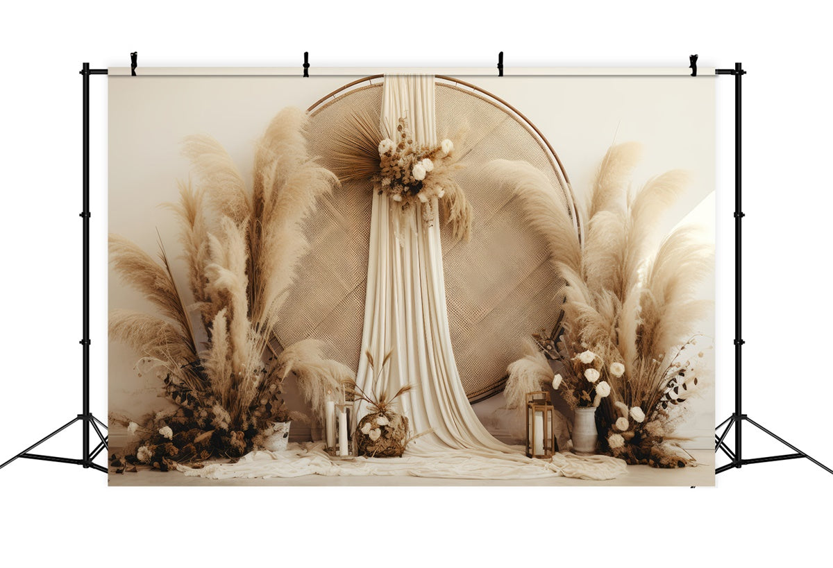 Boho Backdrop Bohemian Chic Pampas Fotografie Hintergrund GQ2-32