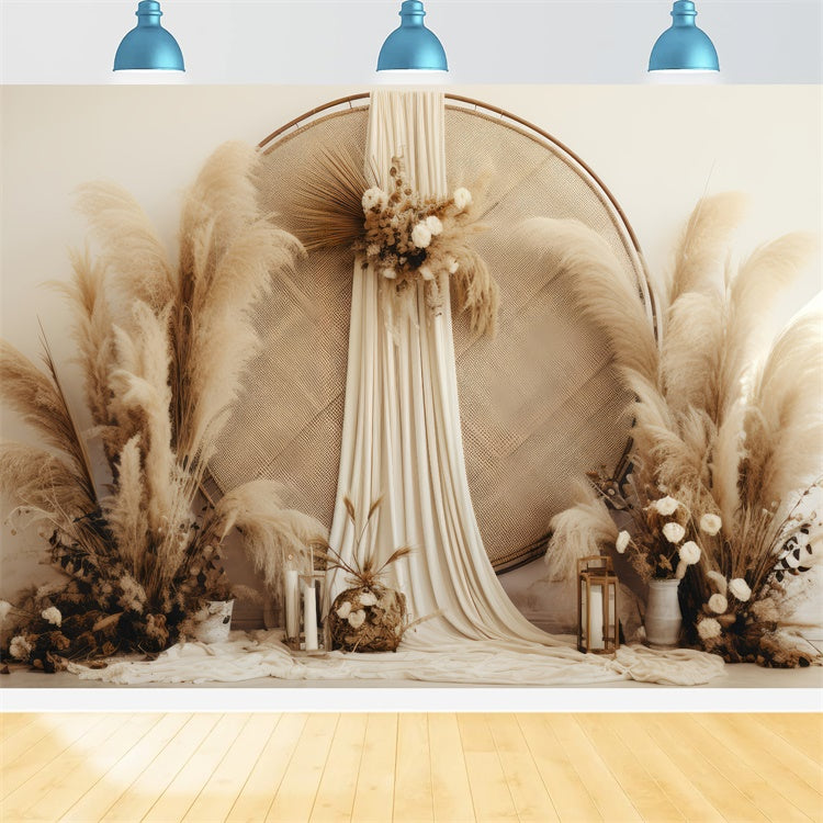 Boho Backdrop Bohemian Chic Pampas Fotografie Hintergrund GQ2-32