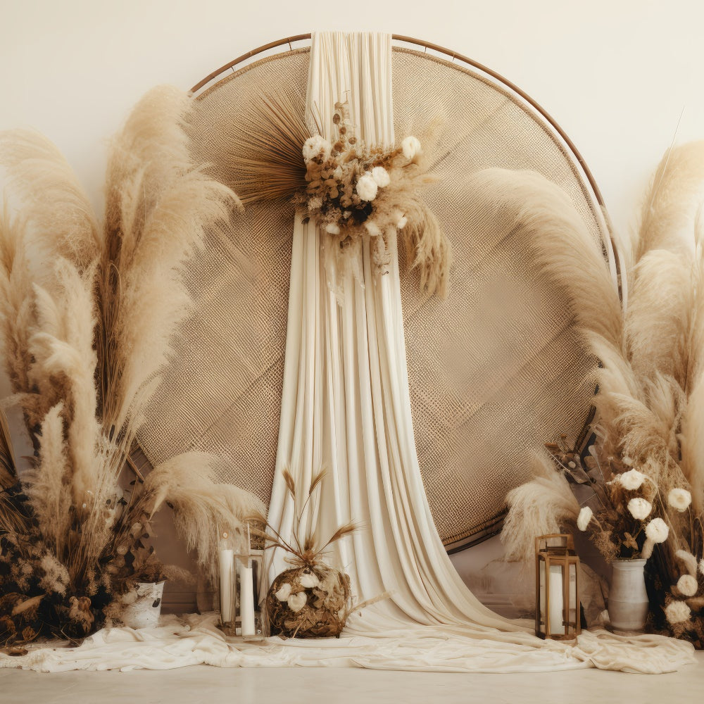 Boho Backdrop Bohemian Chic Pampas Fotografie Hintergrund GQ2-32
