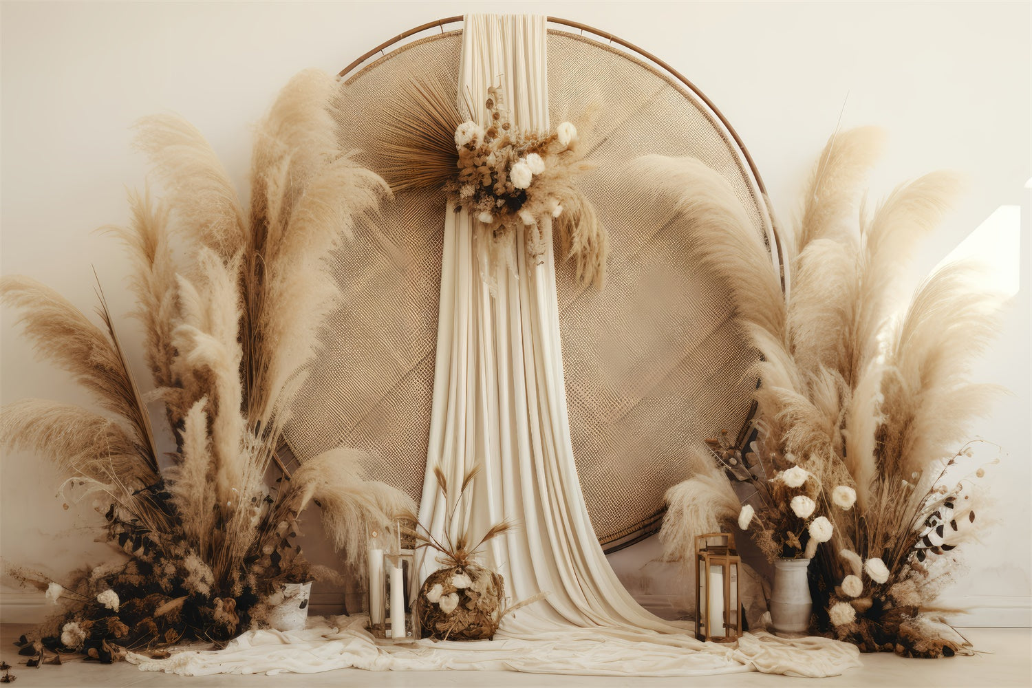 Boho Backdrop Bohemian Chic Pampas Fotografie Hintergrund GQ2-32