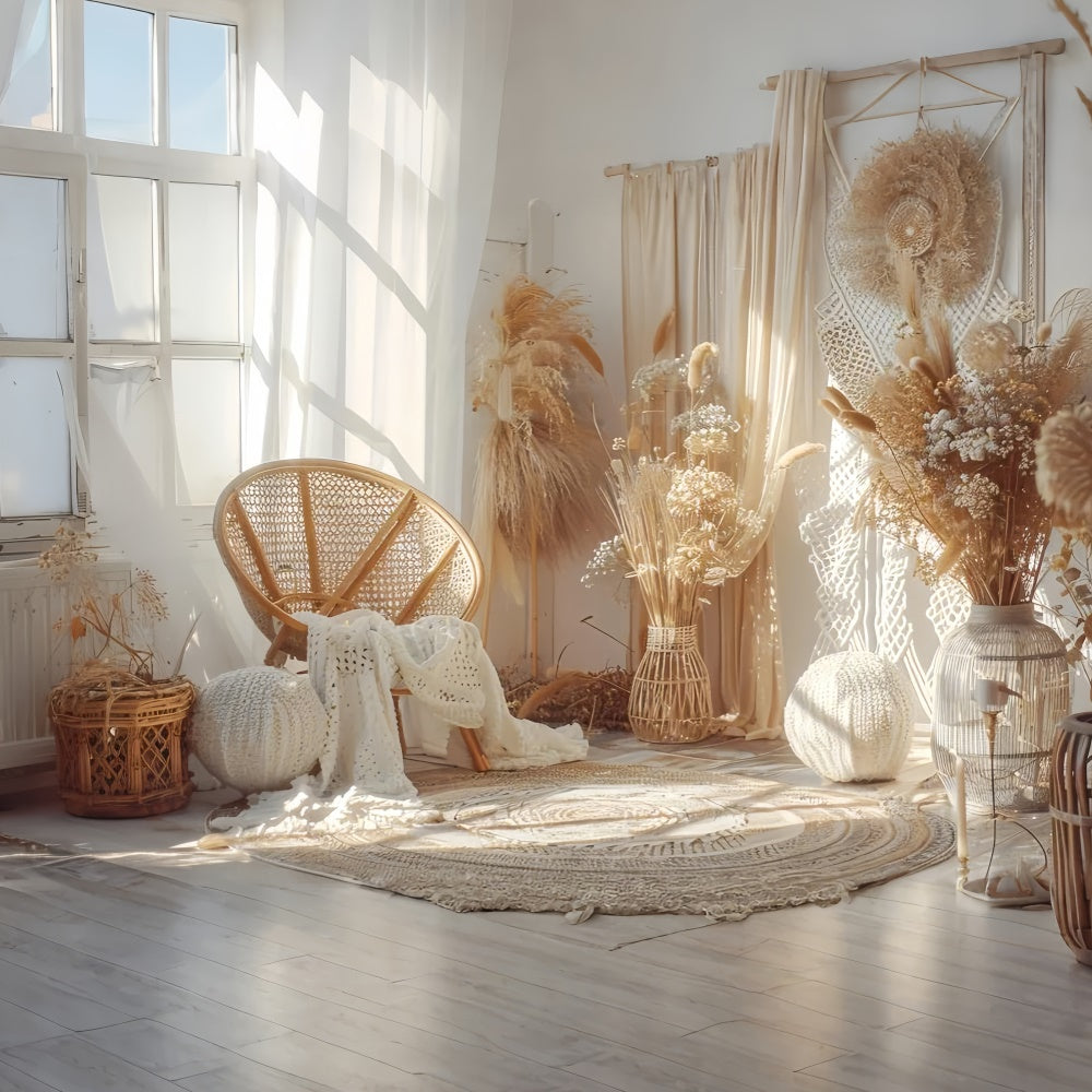 Boho-Hintergrund Pampas Floral Chic Eckhintergrund GQ2-37