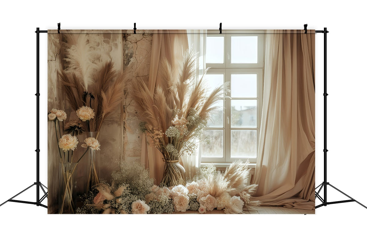 Boho Backdrops Verträumte blumenbeladene Fensterhintergrund GQ2-40