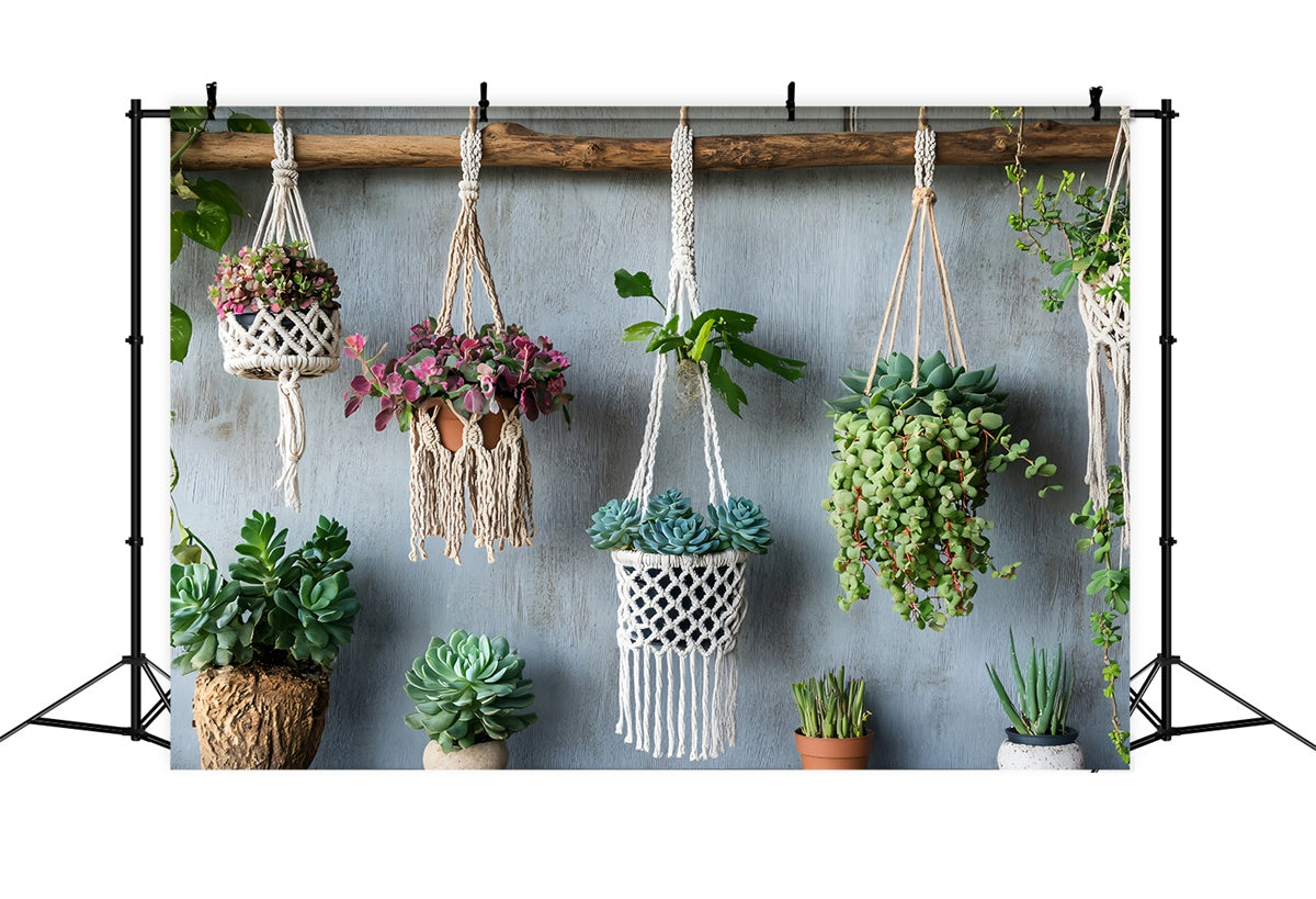 Boho Fotokulisse Makramee Hängende Pflanzenkulisse GQ2-48