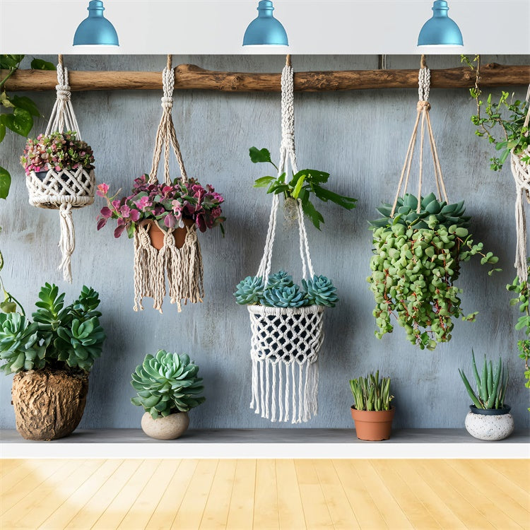 Boho Fotokulisse Makramee Hängende Pflanzenkulisse GQ2-48