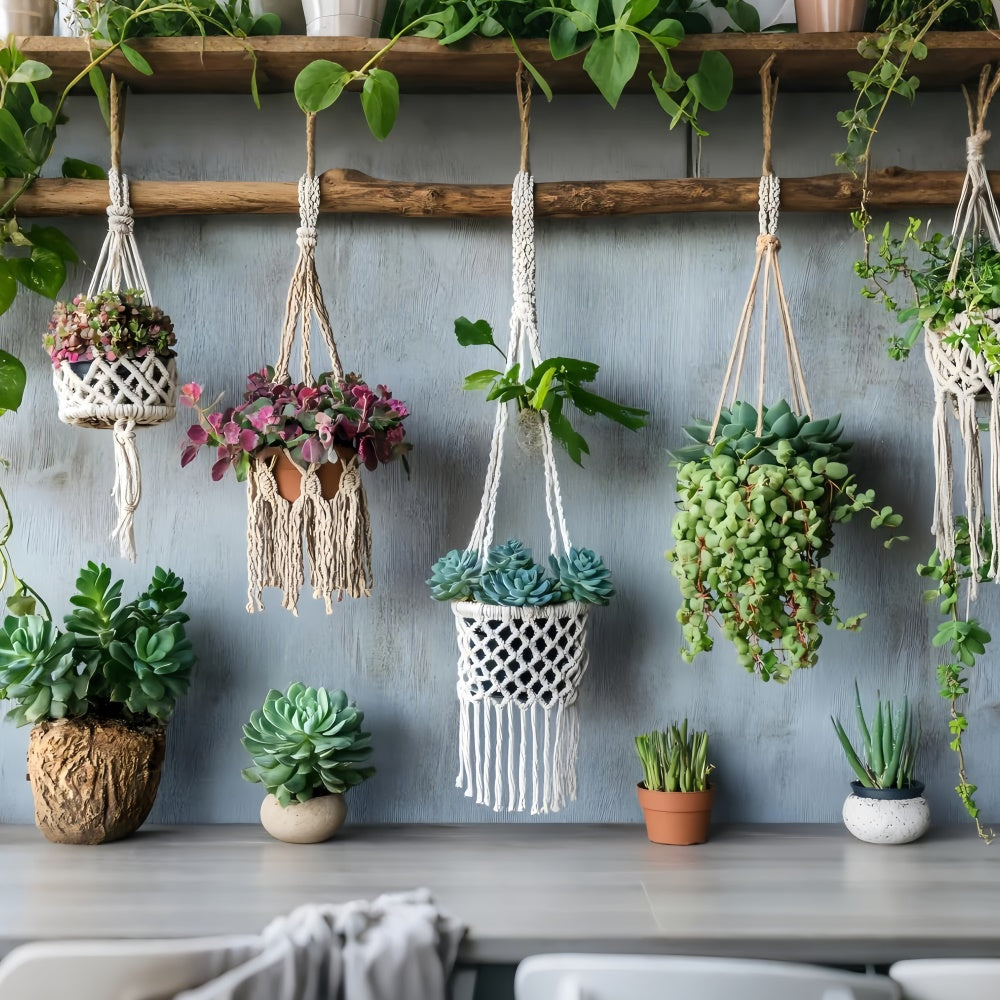 Boho Fotokulisse Makramee Hängende Pflanzenkulisse GQ2-48