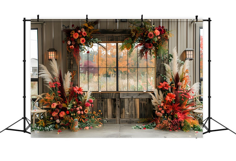 Bohemian Backdrop Floral Fensterrahmen Backdrop GQ2-57