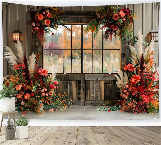 Bohemian Backdrop Floral Fensterrahmen Backdrop GQ2-57