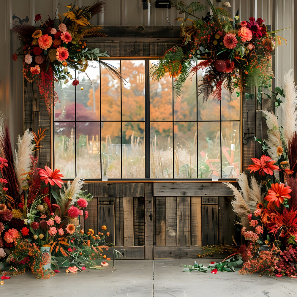 Bohemian Backdrop Floral Fensterrahmen Backdrop GQ2-57