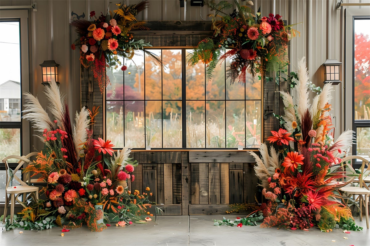 Bohemian Backdrop Floral Fensterrahmen Backdrop GQ2-57