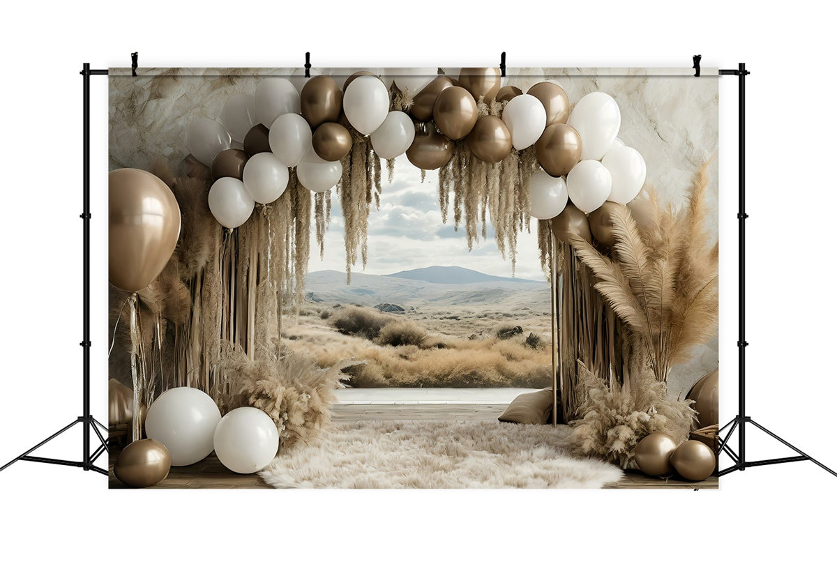 Boho Bogen Backdrop Ballon Pampasgras Backdrop GQ2-58
