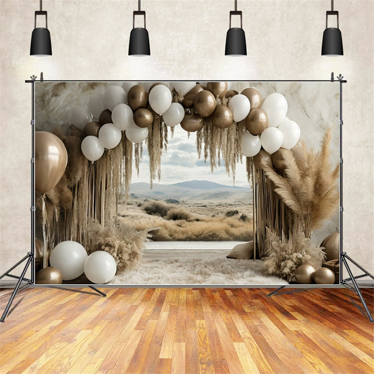 Boho Bogen Backdrop Ballon Pampasgras Backdrop GQ2-58