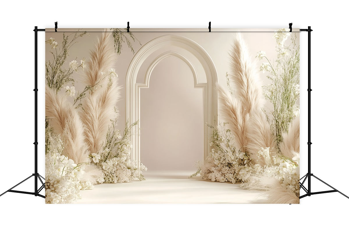 Boho Backdrop Blumen Pampasgras Bogen Hintergrund GQ2-60