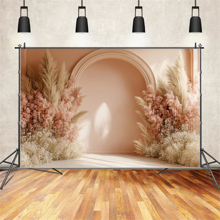 Boho Hochzeit Backdrop Blumen Pampas Bogen Fotografie Hintergrund GQ2-62