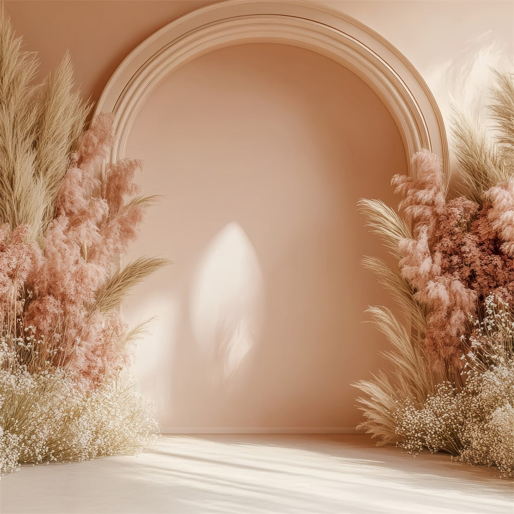 Boho Hochzeit Backdrop Blumen Pampas Bogen Fotografie Hintergrund GQ2-62