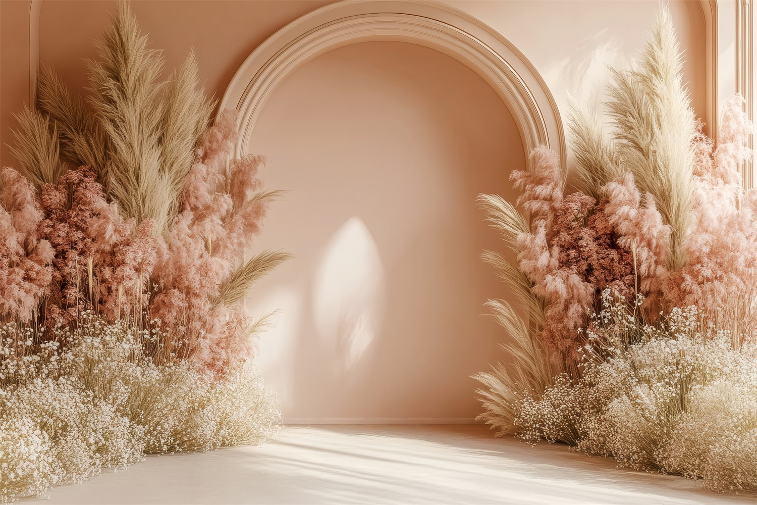 Boho Hochzeit Backdrop Blumen Pampas Bogen Fotografie Hintergrund GQ2-62