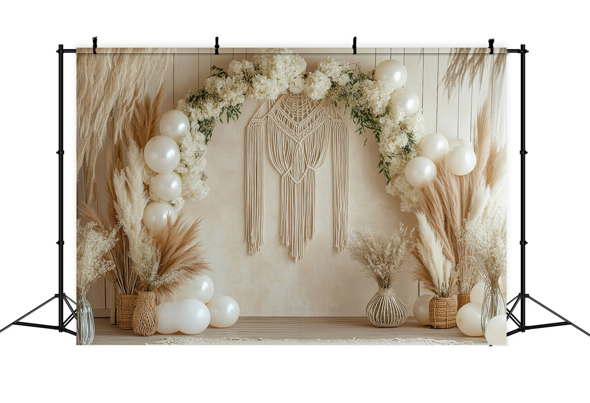 Boho Bogen Kulisse Floral Makramee Ballon Kulisse GQ2-68