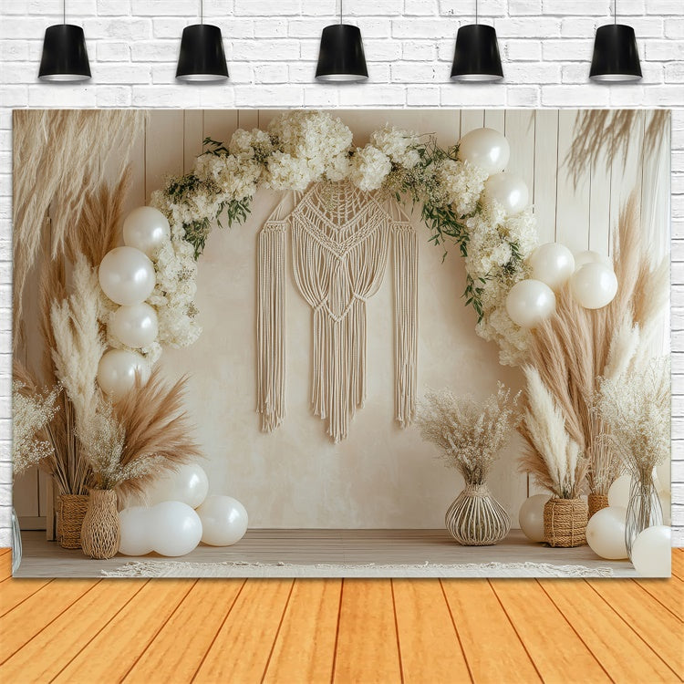 Boho Bogen Kulisse Floral Makramee Ballon Kulisse GQ2-68