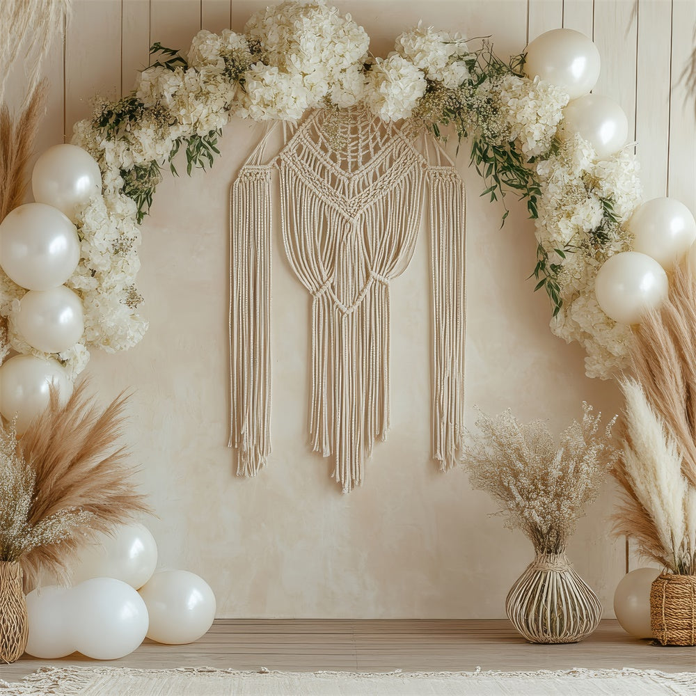 Boho Bogen Kulisse Floral Makramee Ballon Kulisse GQ2-68