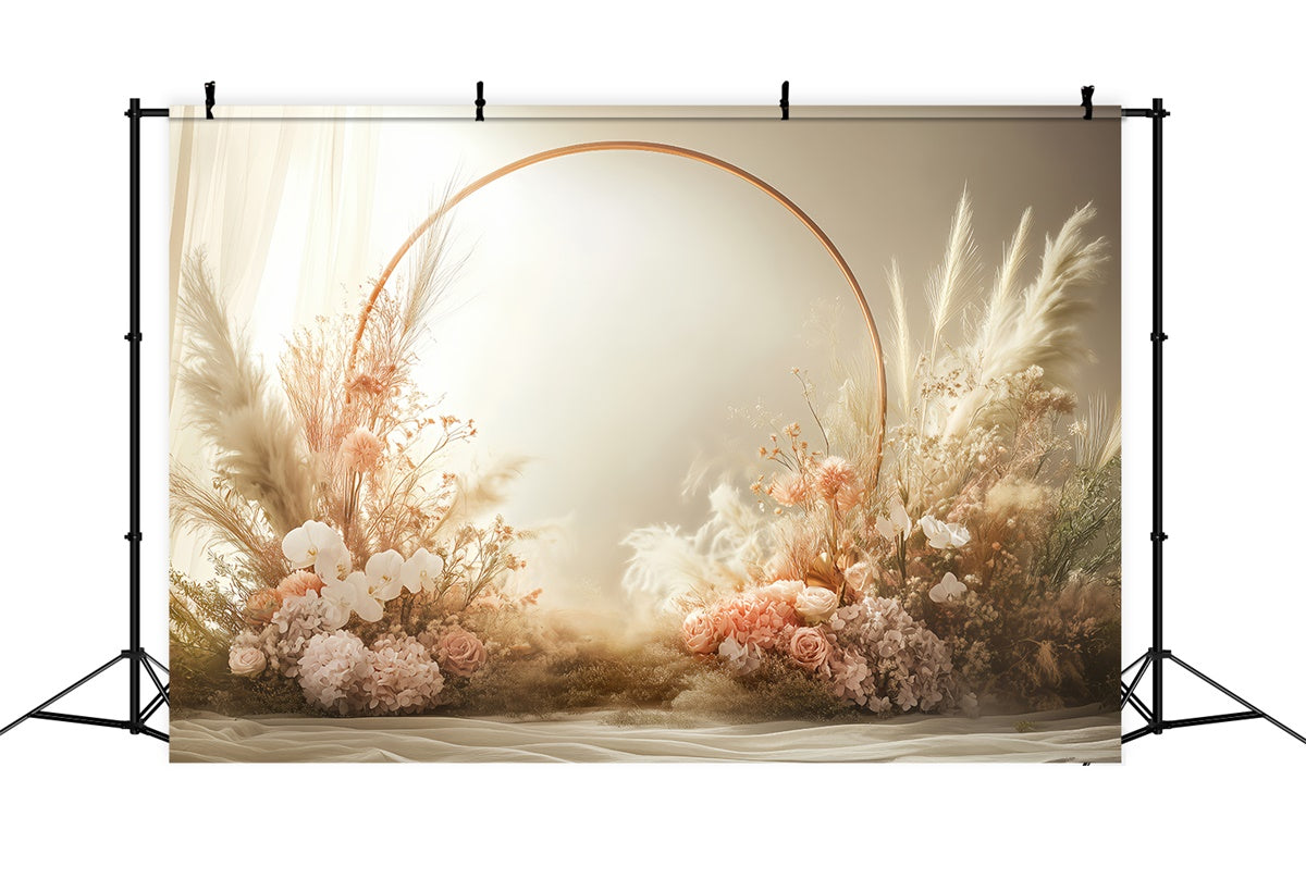 Boho Backdrop Ideen Blumen Kreis Fotografie Hintergrund GQ2-70