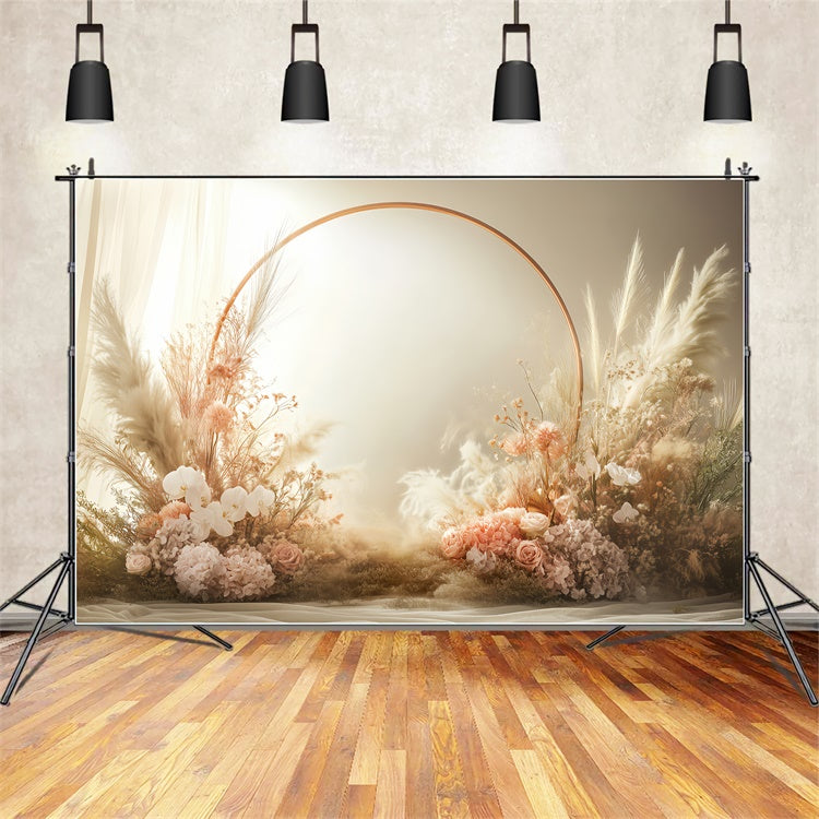 Boho Backdrop Ideen Blumen Kreis Fotografie Hintergrund GQ2-70
