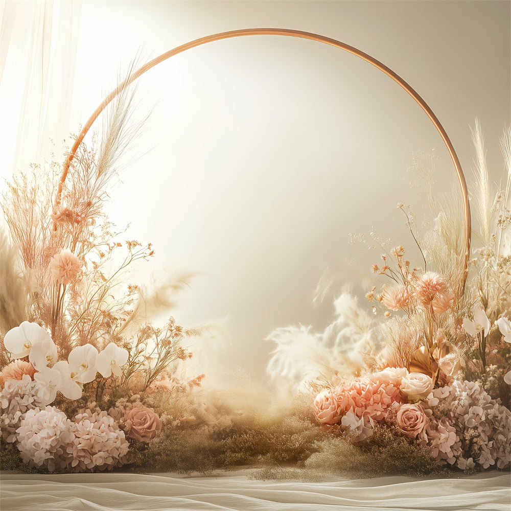 Boho Backdrop Ideen Blumen Kreis Fotografie Hintergrund GQ2-70
