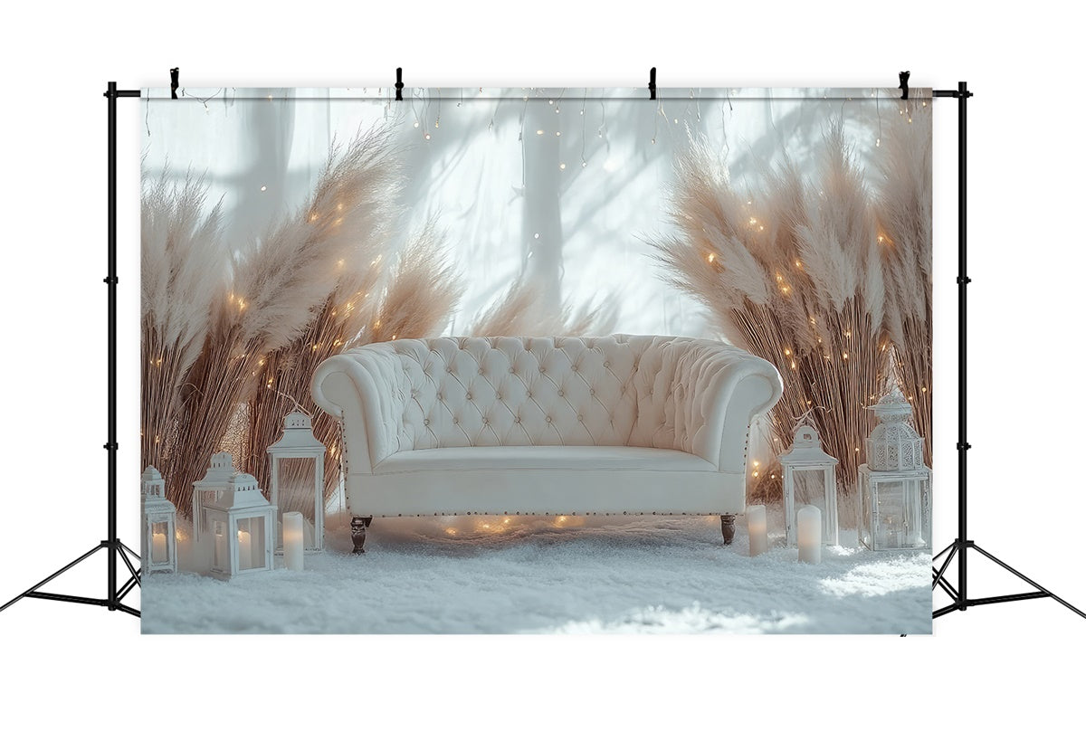 Boho Fotokulisse Wintersofa Pampas Laterne Kulisse GQ2-78
