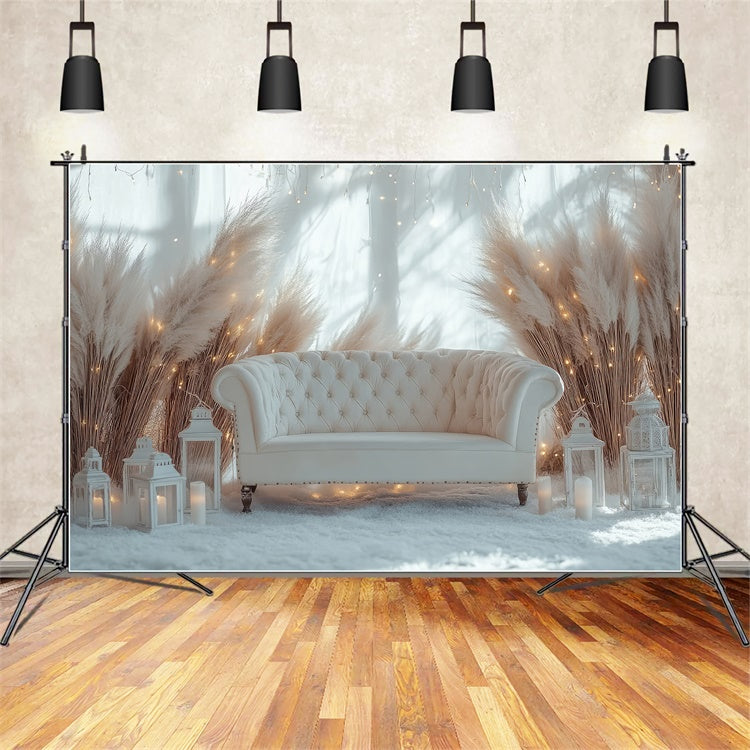 Boho Fotokulisse Wintersofa Pampas Laterne Kulisse GQ2-78