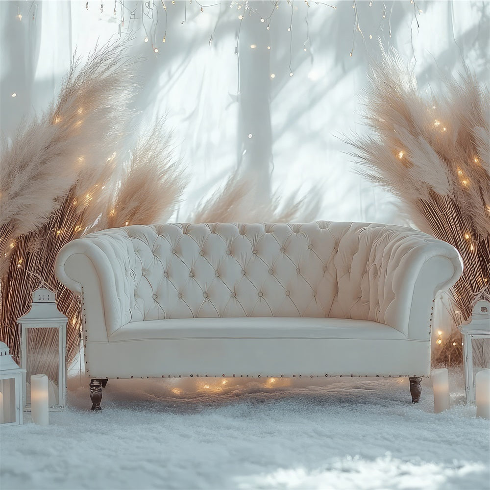 Boho Fotokulisse Wintersofa Pampas Laterne Kulisse GQ2-78