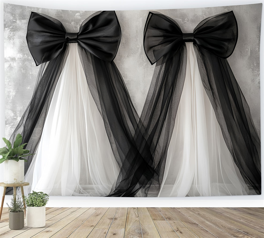 Happy Mother's Day Backdrop Elegant Schwarz Weiß Bow Backdrop GQ2-87