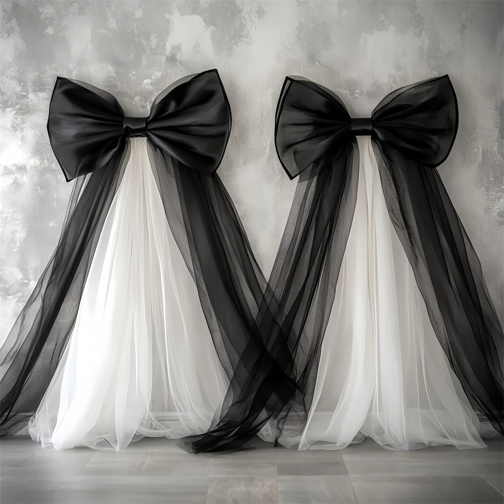 Happy Mother's Day Backdrop Elegant Schwarz Weiß Bow Backdrop GQ2-87