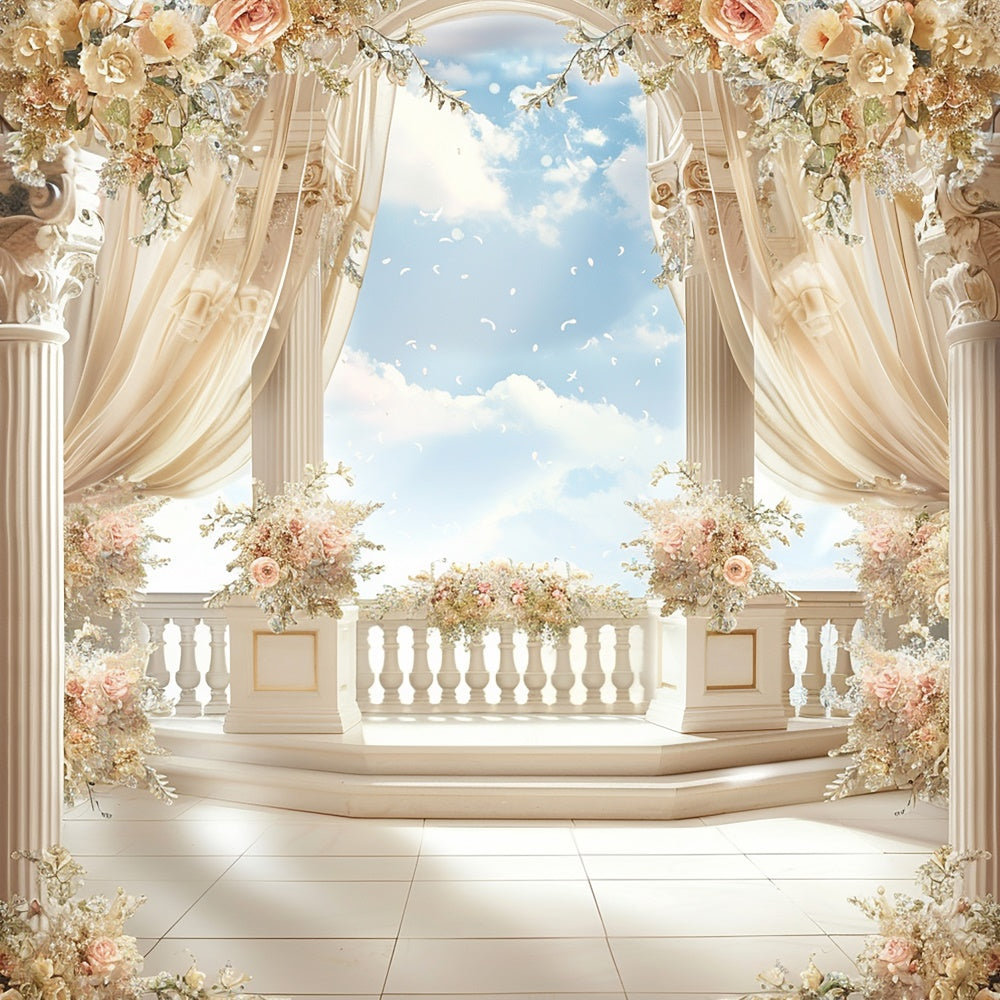 Muttertagskulisse Romantischer Vintage Garten Terrassenhintergrund GQ2-90