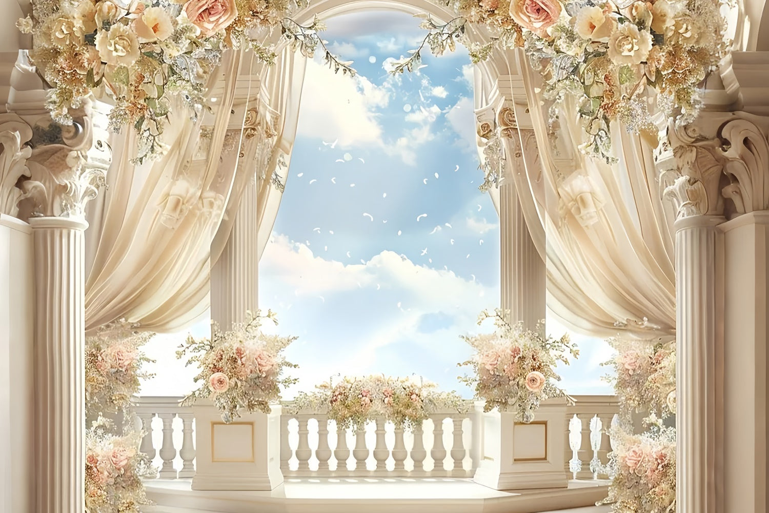 Muttertagskulisse Romantischer Vintage Garten Terrassenhintergrund GQ2-90