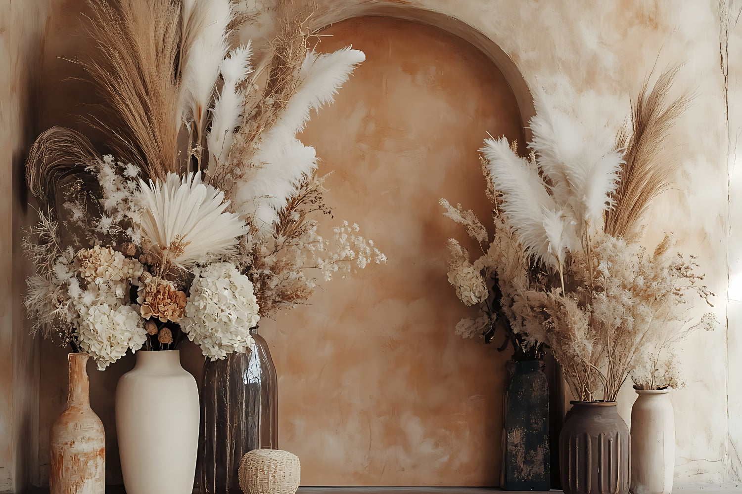 Hintergrund für Muttertag Boho Vintage Floral Bogen Hintergrund GQ2-91