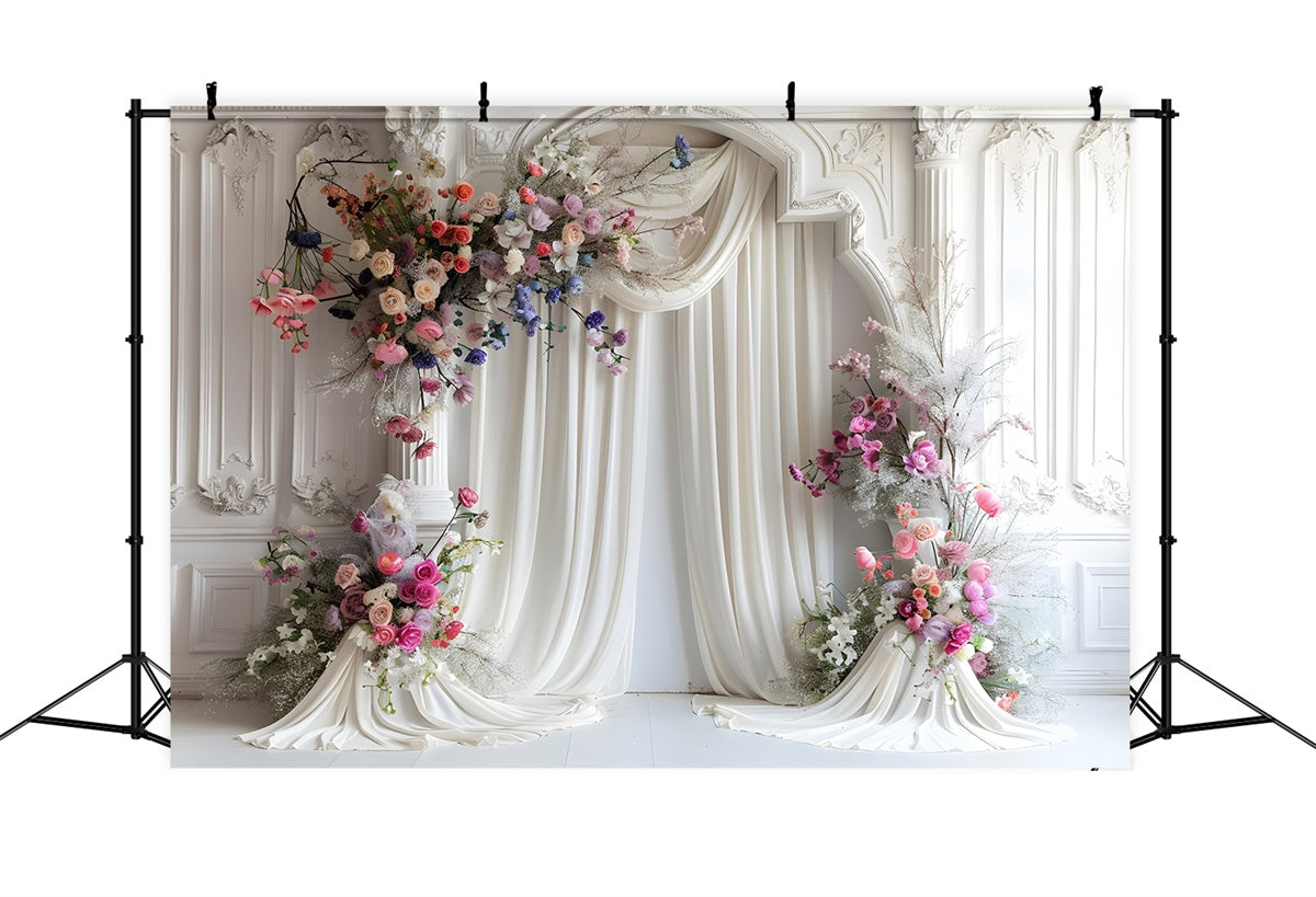 Muttertag Fotokulisse Französisch Romantische Blumenbogen Kulisse GQ2-97