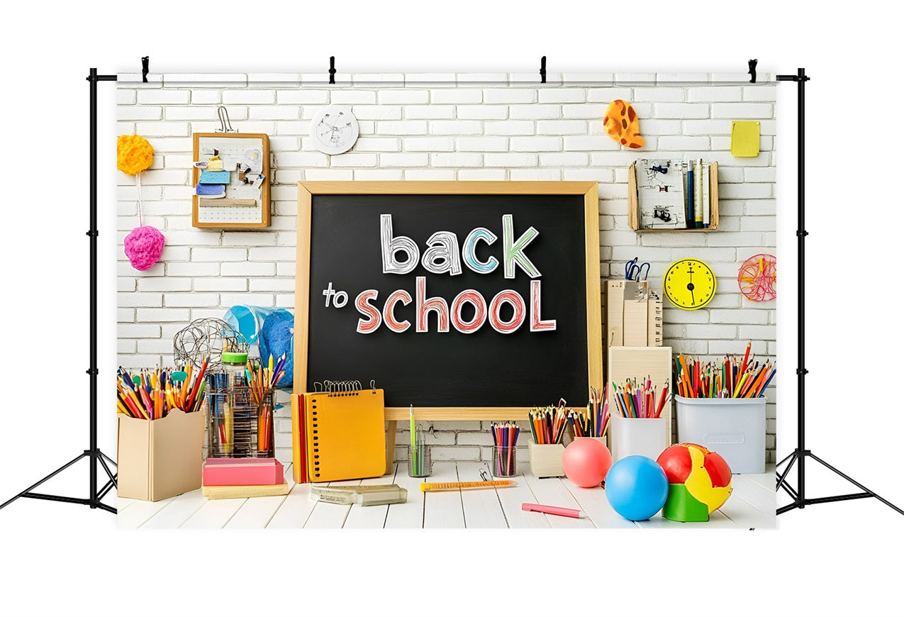 Back To School Backdrop Supplies Kreidetafel Lernen Backdrop GQ3-119