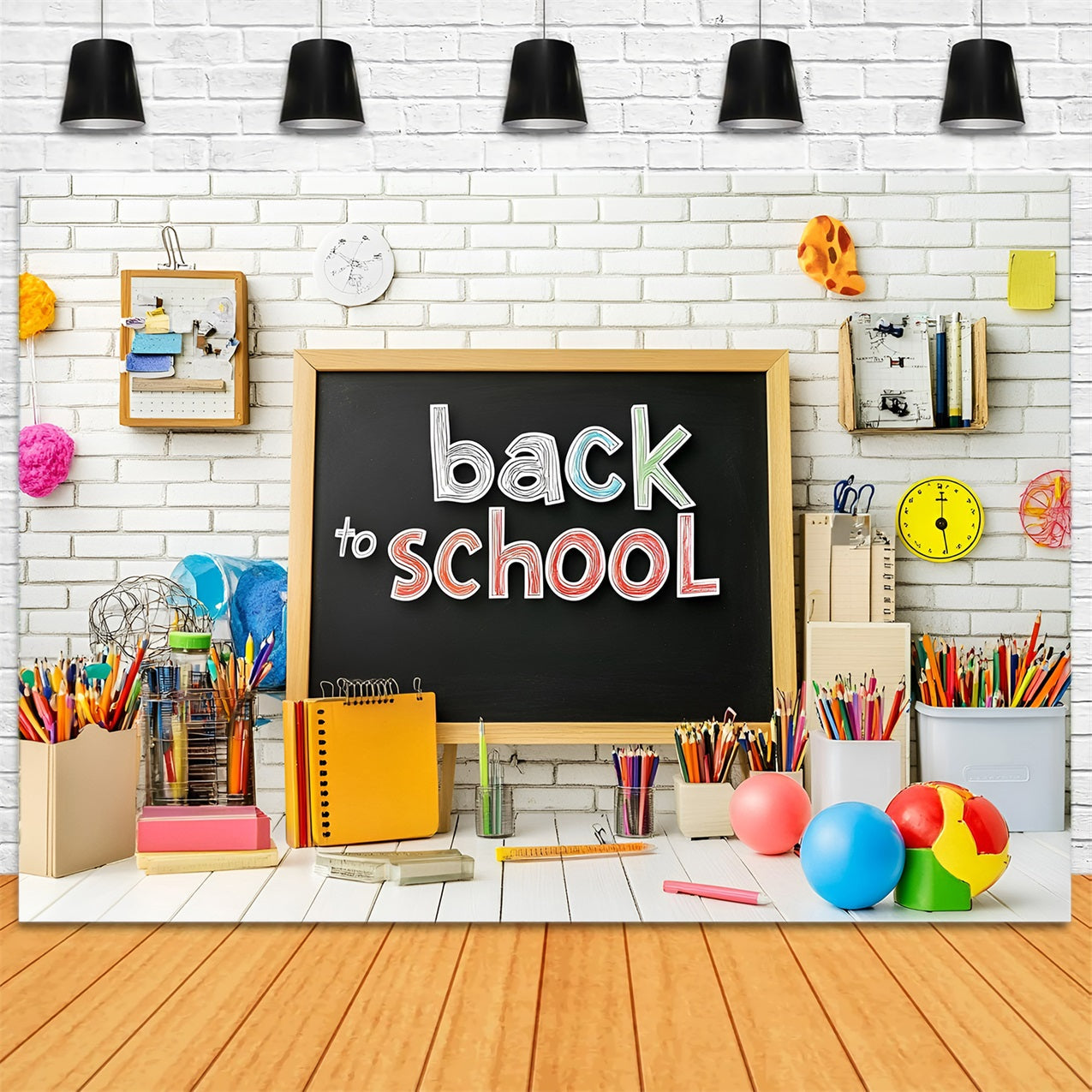 Back To School Backdrop Supplies Kreidetafel Lernen Backdrop GQ3-119