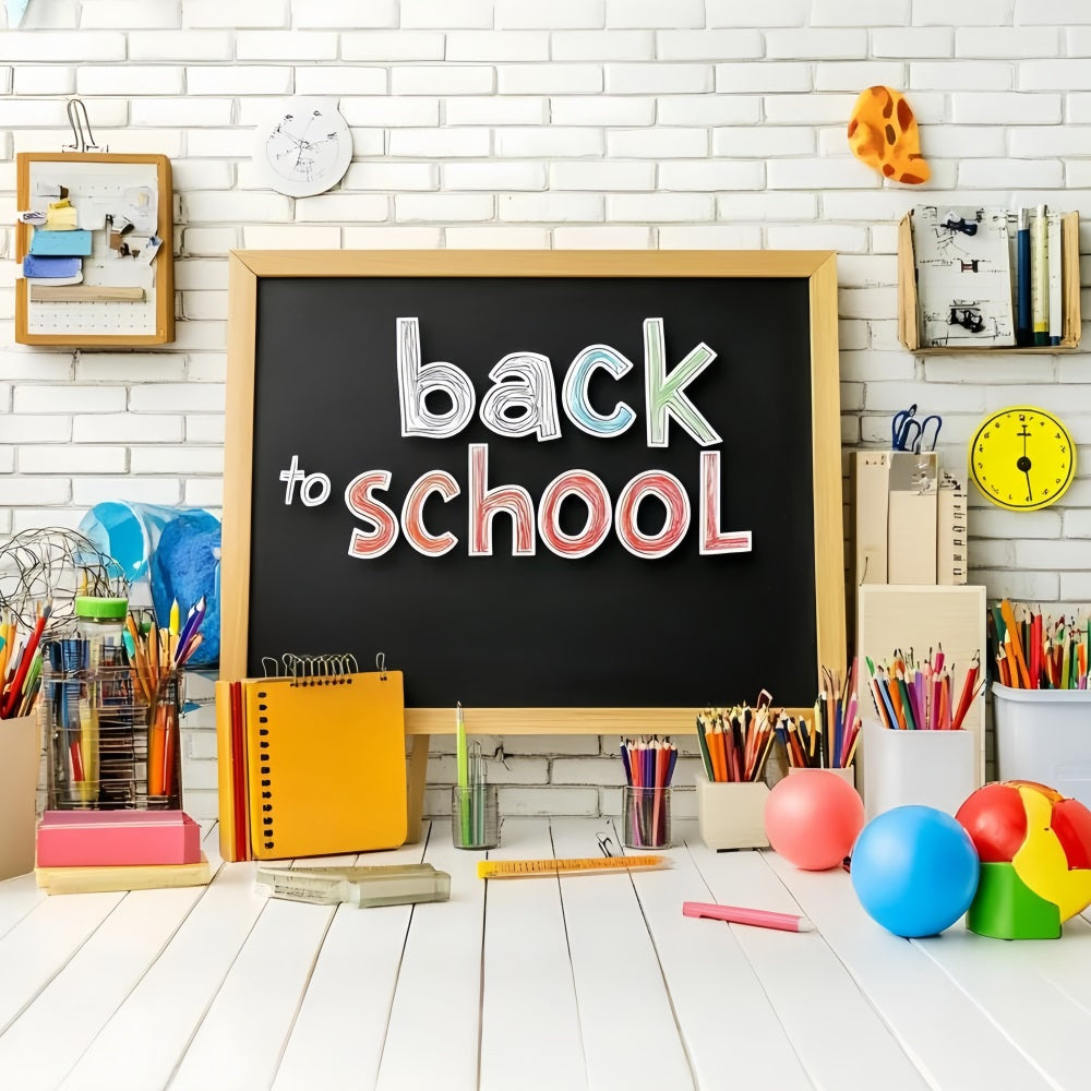 Back To School Backdrop Supplies Kreidetafel Lernen Backdrop GQ3-119