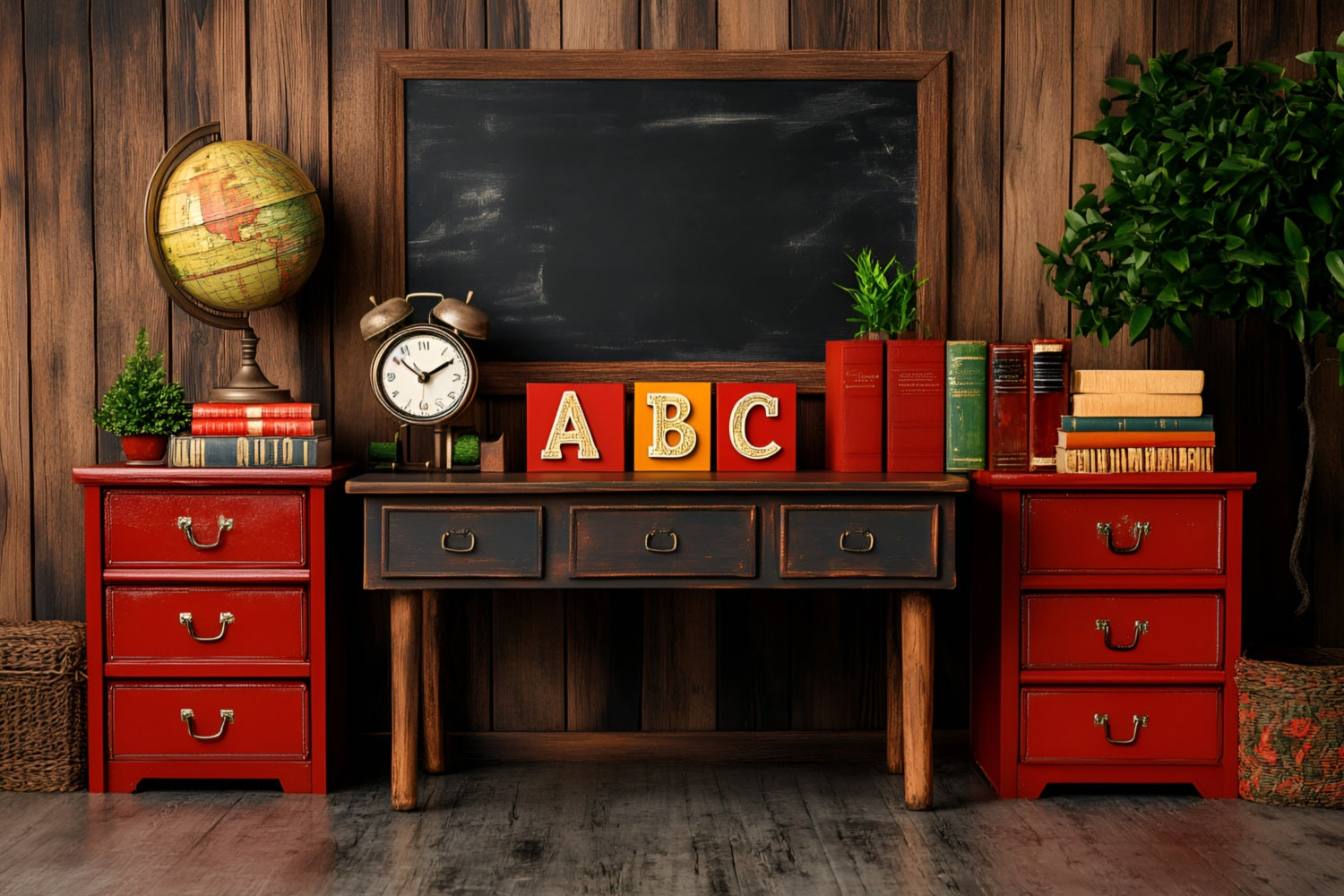 Back To School Backdrops Rustic Klassenzimmer Chalkboard Backdrop GQ3-120