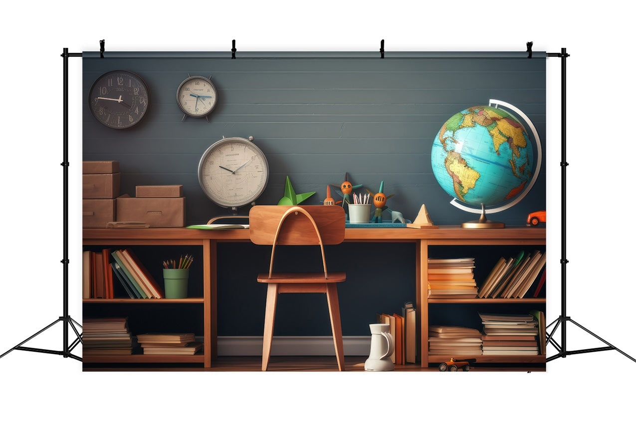 Backdrop Back To School Study Time Schreibtisch Backdrop GQ3-123