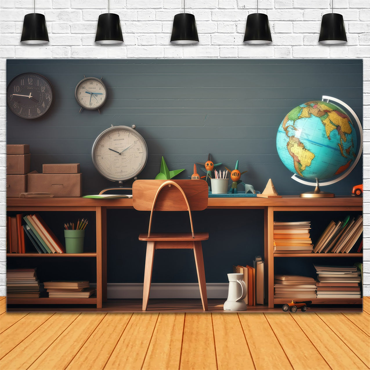 Backdrop Back To School Study Time Schreibtisch Backdrop GQ3-123