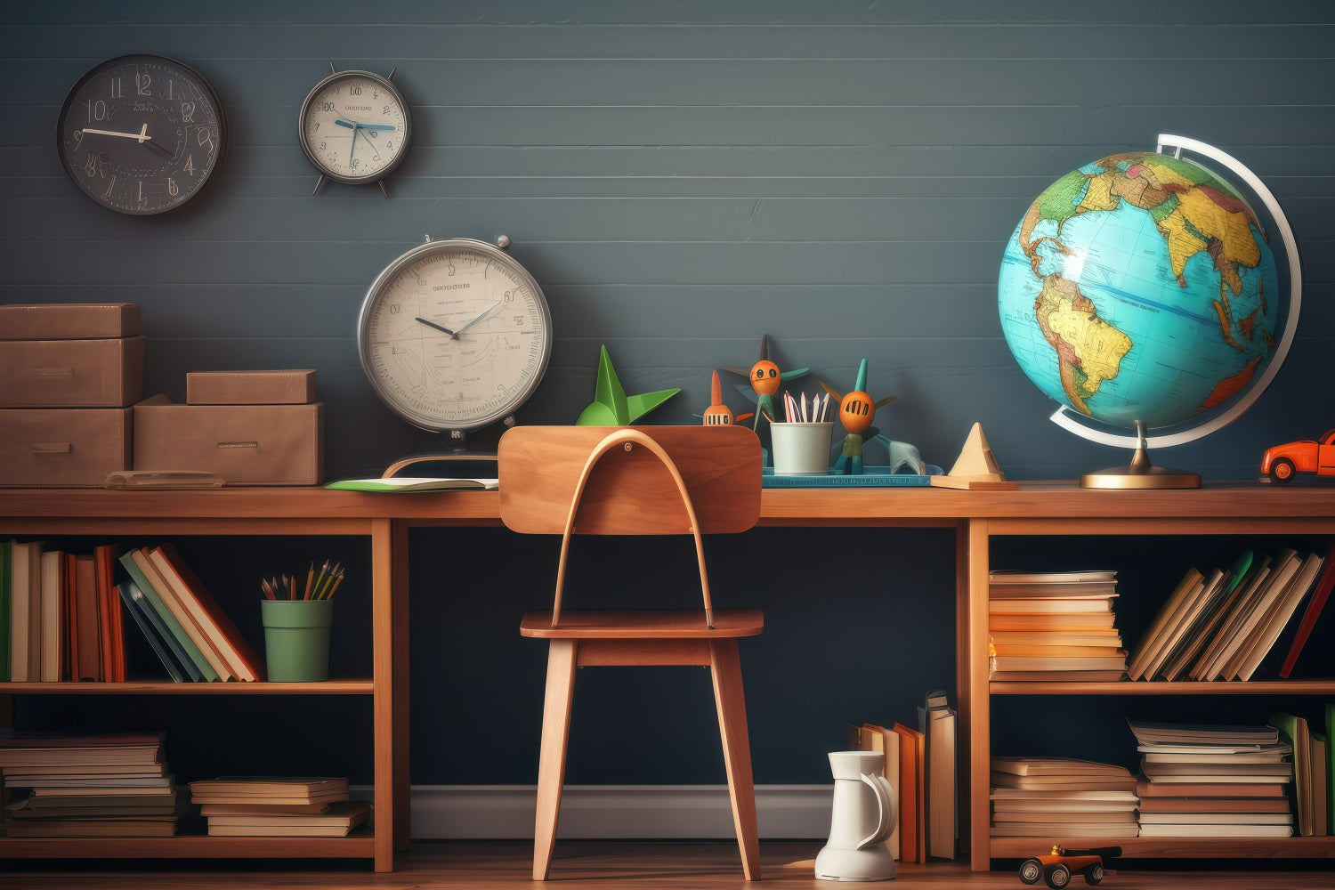 Backdrop Back To School Study Time Schreibtisch Backdrop GQ3-123