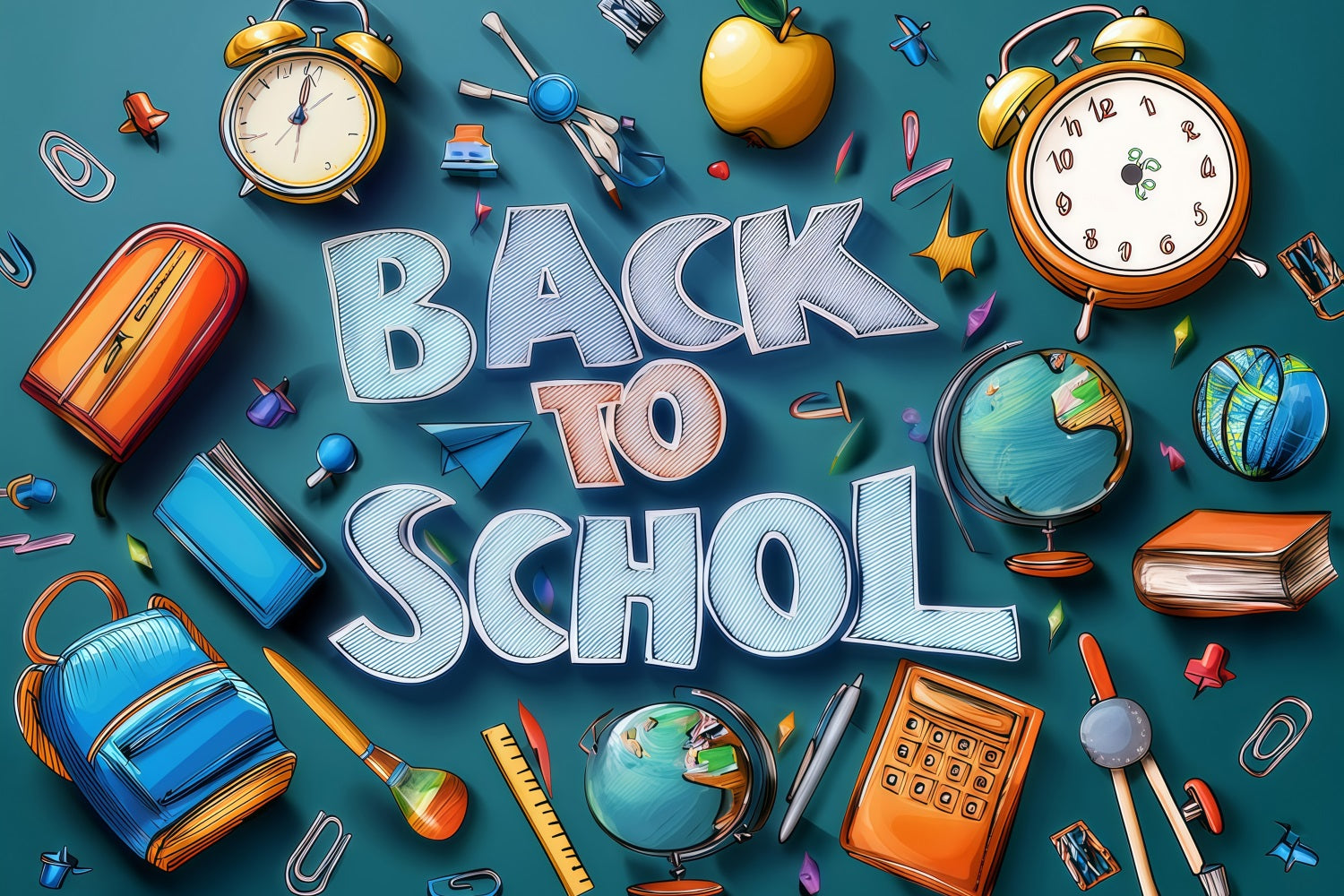 Back To School Fotokulisse Ideen Schulbedarf Kulisse GQ3-127