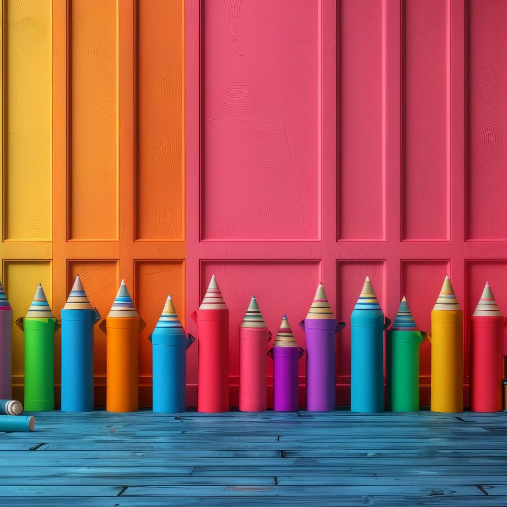 Backdrop Back To School Spaß Farbe Bleistift Lernen Backdrop GQ3-130