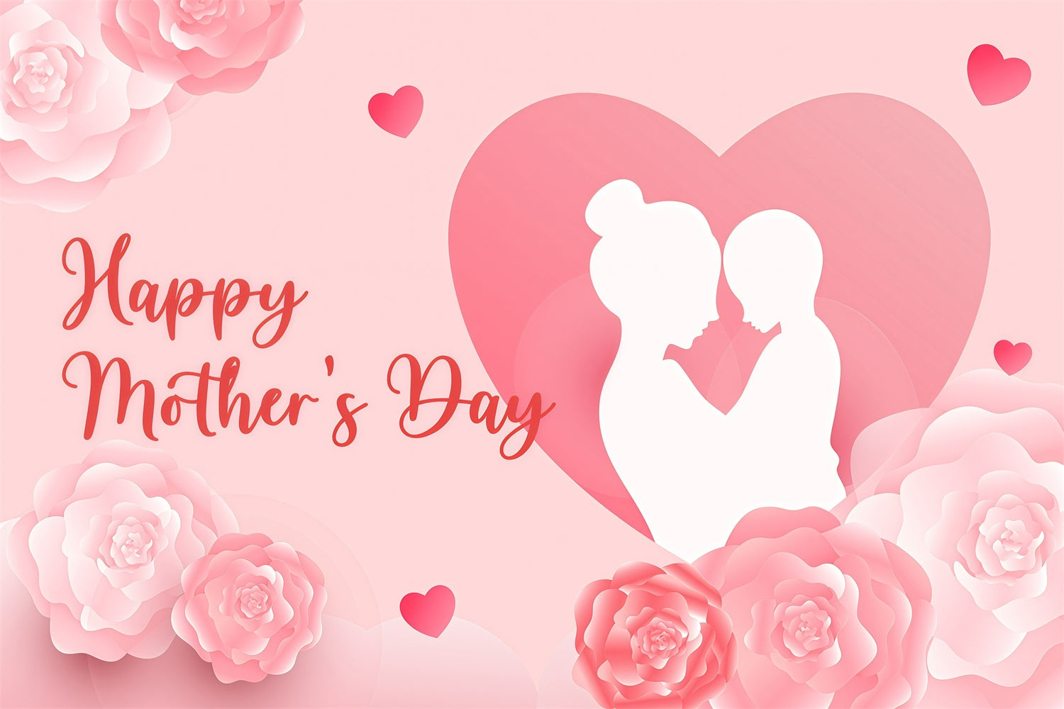 Hintergrundbild für Muttertag Silhouette Blumen Herz Individuelles Hintergrundbild GQ3-137