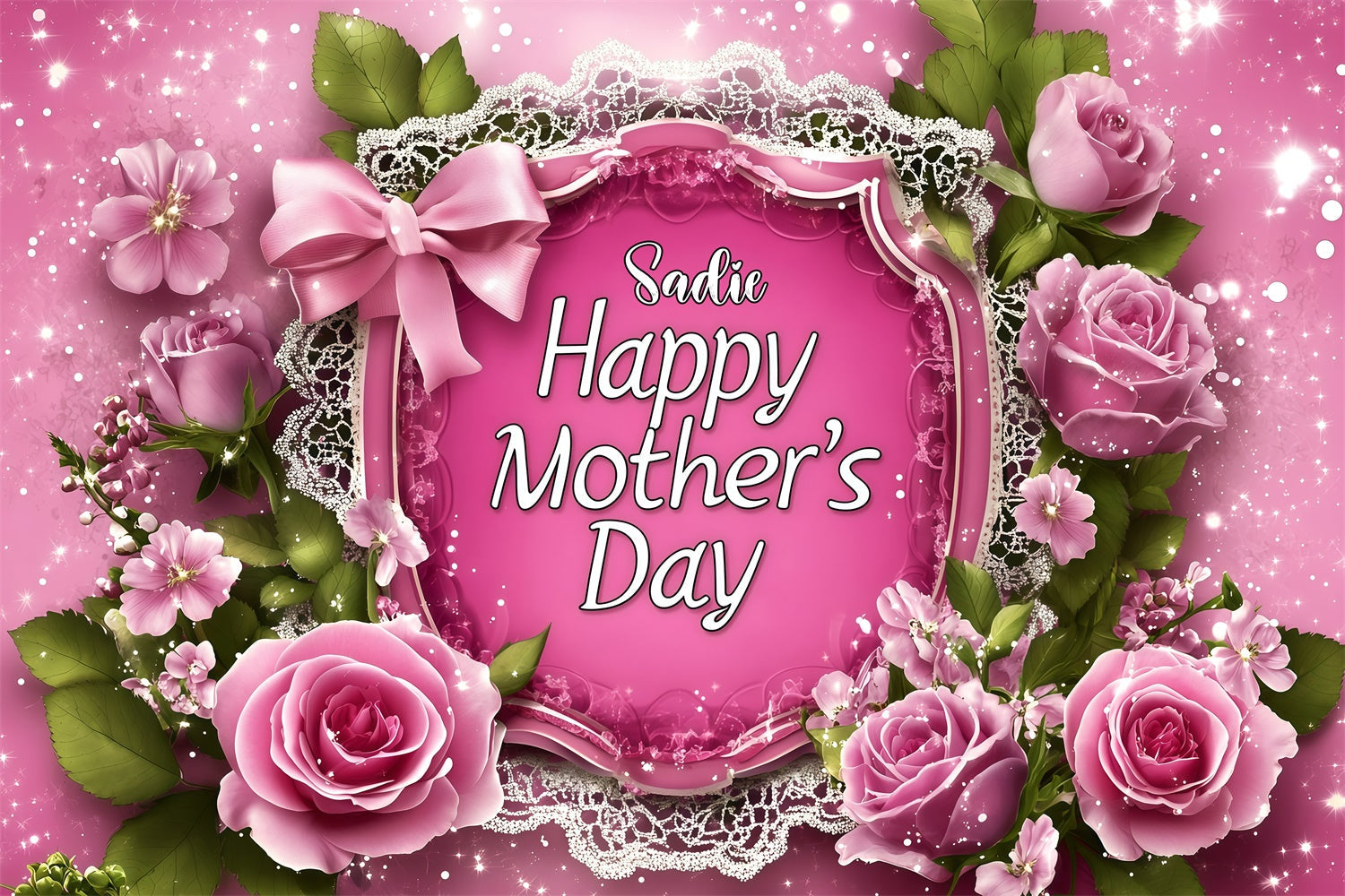 Backdrop für Muttertag Zarte Rose Glühen Personalisierte Backdrop GQ3-144
